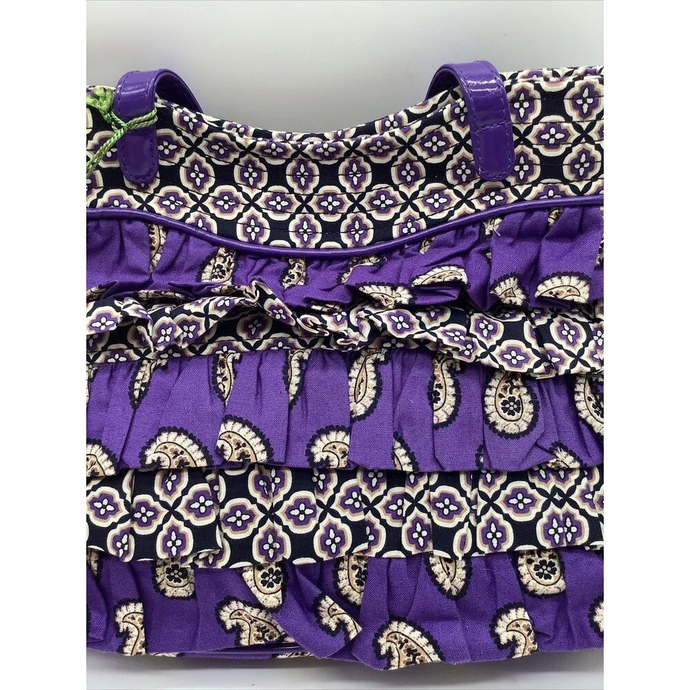 NWT Cha Cha Vera Bradley Purse Bag Simply Violet Ruffled Purple Paisley Retired